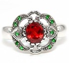 1CT Fire Garnet 925 Solid Sterling Silver Filigree Ring Sz 6 PC12-2 — photo 1