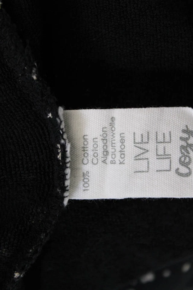 PJ Salvage Mujer Algodón Abstracto Manga Larga Pullover Sudadera con Capucha Negro Talla XS Foto 4 de 4