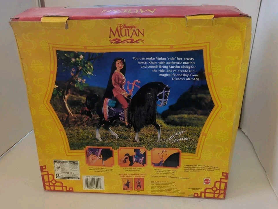 De colección. Juego de regalo Mulan y Khan, muñeca ha estado fuera de caja pero no caballo LEER POR FAVOR Foto 4 de 4