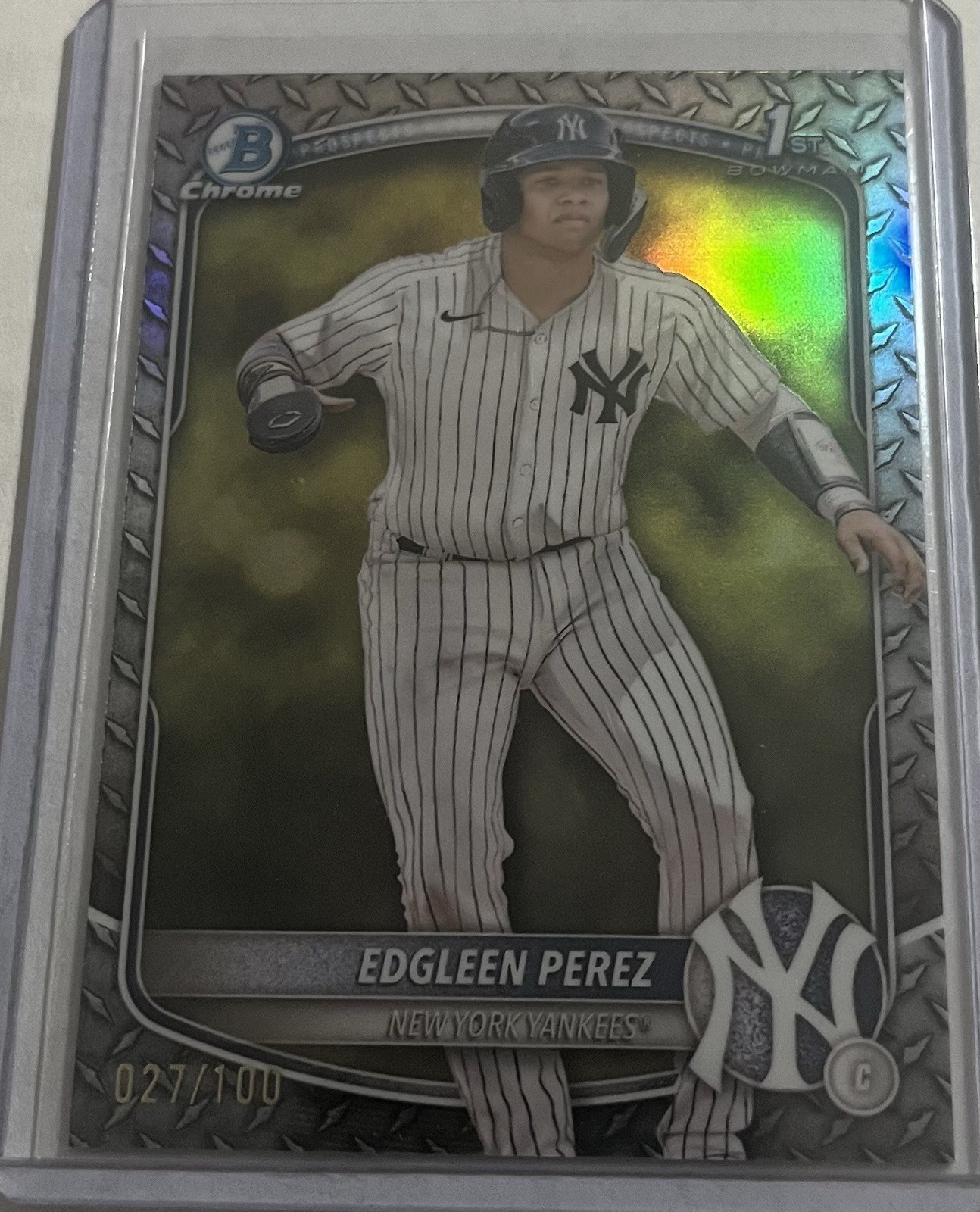 2025 Bowman Edgleen Perez 1st Chrome Steel Metal Refractor /100
