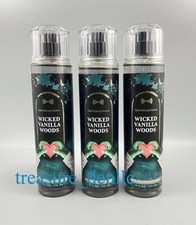 Bath  Body Works Wicked Vanilla Woods Fine Fragrance Mist Body Spray Set of 3