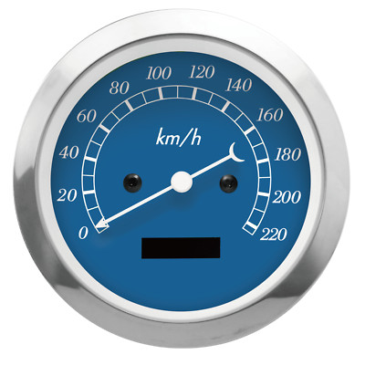 MOTOR METER RACING Classic 85mm 3-3/8'' Electrical Speedometer Odometer 220 KMH