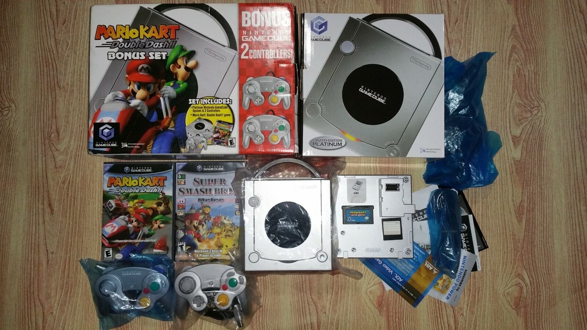 Nintendo Gamecube Mario Kart Bonus Set Bundle With Smash Bros