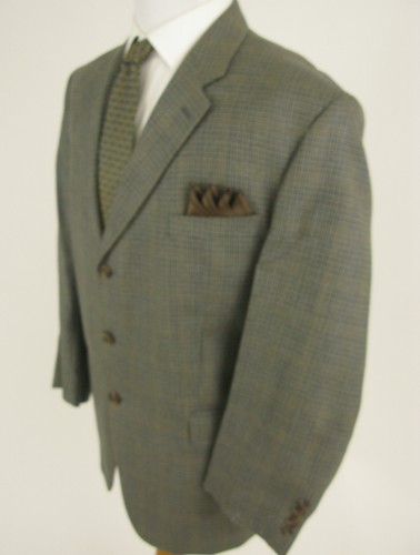 Ralph Lauren Dillards Men Wool Silk Checks Plaids Blazer Jacket Sport Coat 46 R - Picture 2 of 12