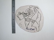 vtg 1960s 1970s Tattoo Flash acetate stencil Pipe Smoking Ghoul signed WEED1