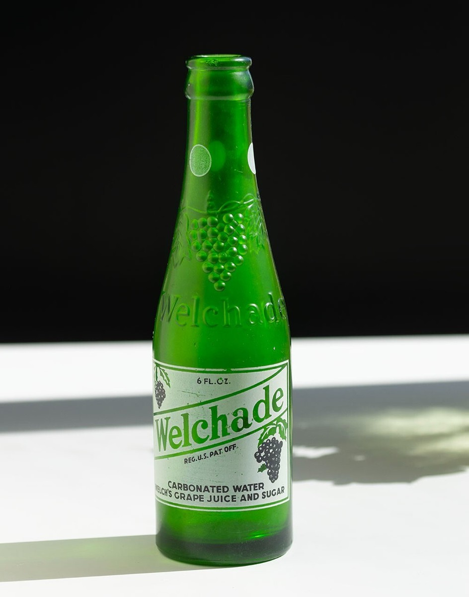 【希少】アメリカ製 ヴィンテージソーダボトル 4本セット 1940s-60s 1940s Welchade Grape Soda Bottle Green Glass Los Angeles Vintage