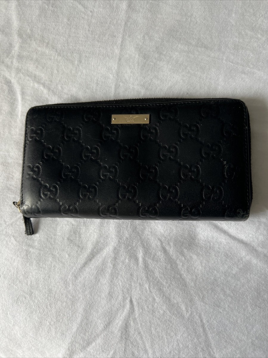 財布 GUCCI Guccissima Zip Around Long Wallet GUCCI Guccissima Leather Blk. Long Zip Around Wallet GG | eBay