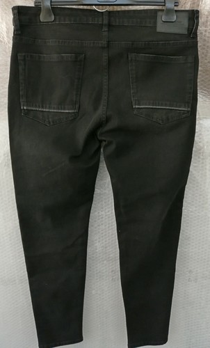 ZARA ZMDC - PANTALONI JEANS UOMO NERO STRETTO TOPPE IN PELLE - TG 46 - Imagen 7 de 8