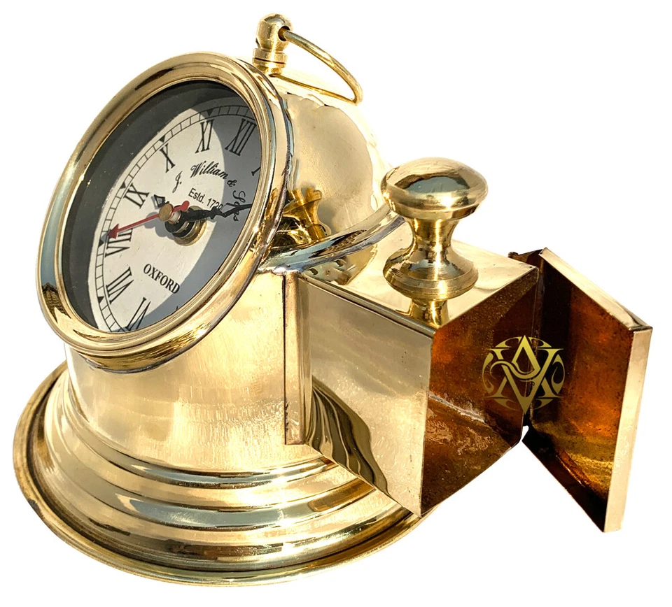 Antique Desk Watch Brass Clock Marine Nautical Desk/Table Décor Vintage Ship New - Image 3 of 4