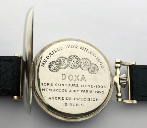 Rare Big Swiss ANTIQUE Mens Marriage Luxury Wristwatch DOXA with Enamel Dial - Picture 10 of 18
