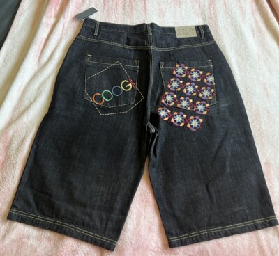 Coogi Jean Shorts Y2K  Embroidered Pockets Baggie W40 L15 New With Tags
