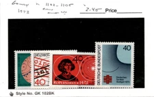 Germany, Postage Stamp, #1102-1105 Mint NH, 1973 (AB)