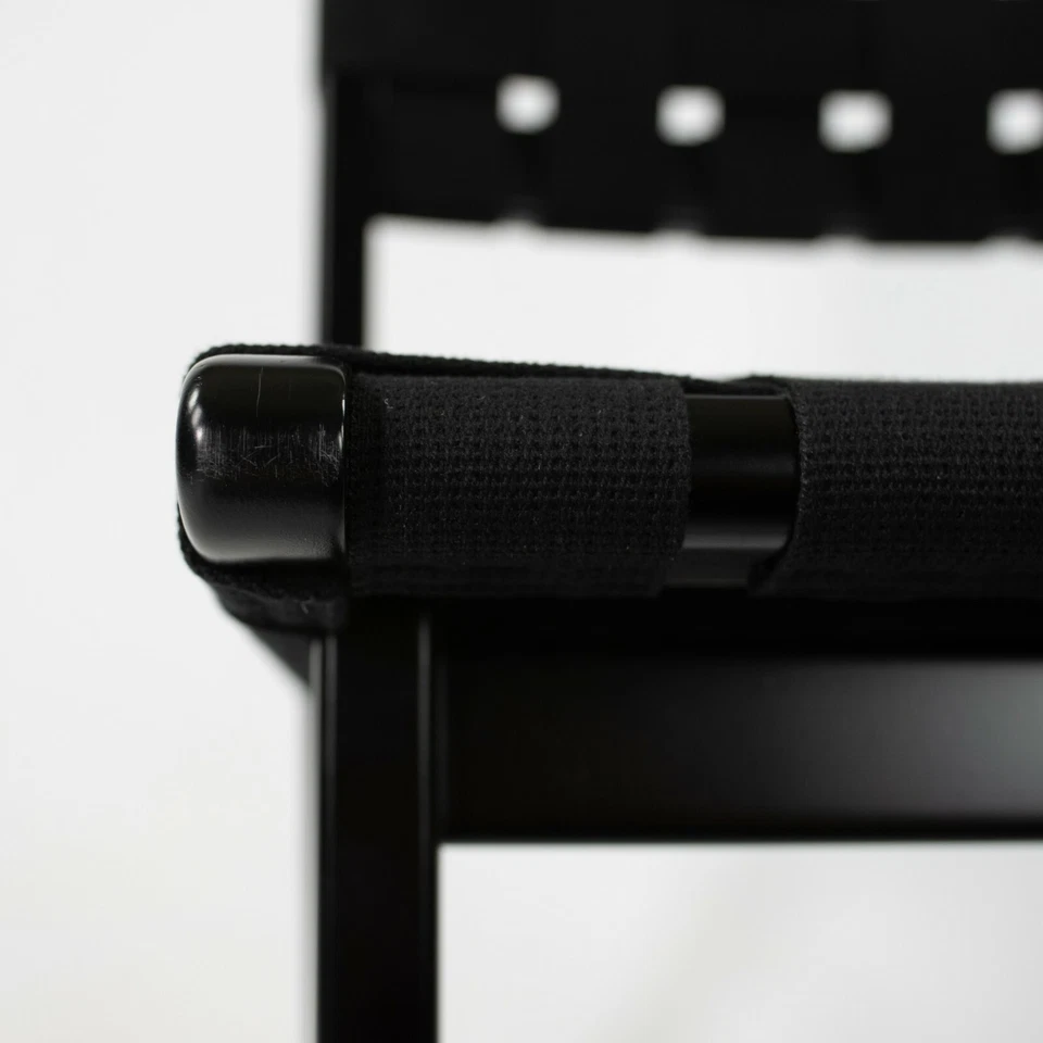 Silla de comedor lateral Jens Risom 2021 para Knoll Risom arce ebonizado y correas negras Foto 3 de 4