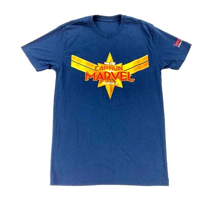 Marvel Disney Unisex Cast Member Exclusive Capitan Marvel T-Shirt Blue   Small