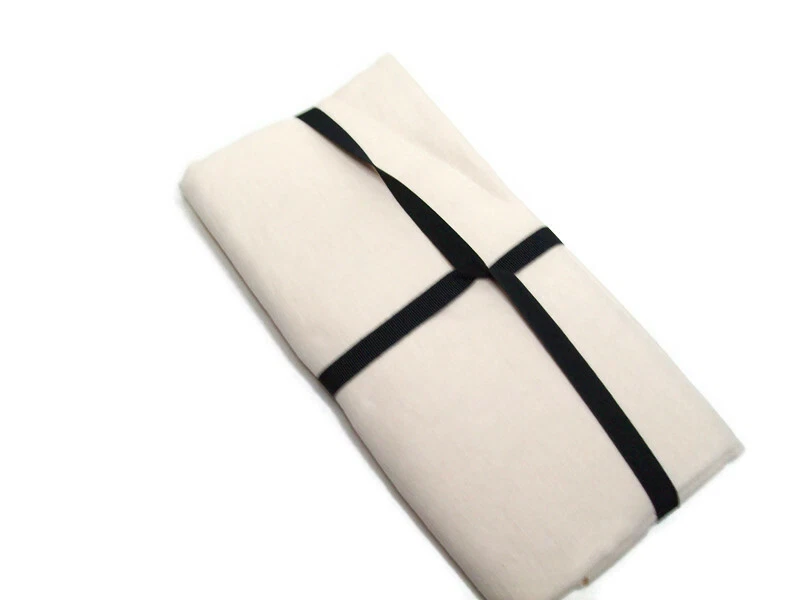 Fieldcrest Luxury Ivory Subtle Texture Washed Linen Dinner Napkins Set of 4 - Image 3 of 4