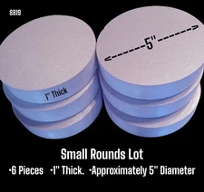 XPS Foam Board ◇Small Round Lot◇ Includes 6 Pcs of  5" Diameter x 1" Thick 8819