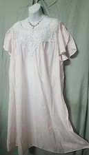 VENTURA Pink Nightgown Lightweight Calf Cotton Poly Size 4X 60" Bust