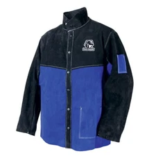 Black Stallion Blue/Black Color Block Leather Welding Jacket (Med) (JL1030-BB)