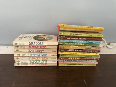 20 Book Lot of Vintage Red Spine Harlequin Romance Historical Novels!