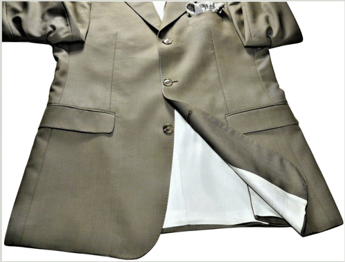 BOSS Traje Chaqueta Blazer Hombre Marrón Verde Agua 42 32/32 Super 150s Lana - Imagen 12 de 12