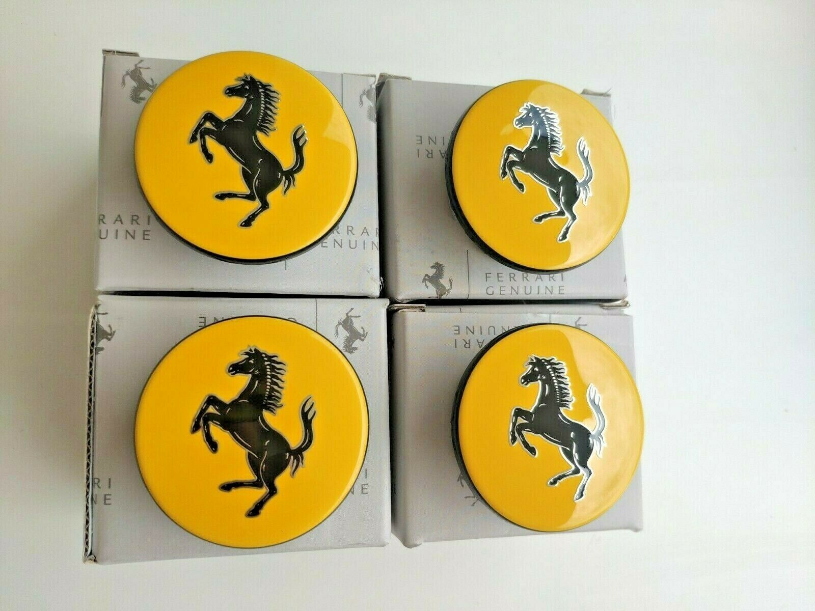 Original 4x Ferrari Nabendeckel Felgendeckel Emblem wheel center 