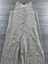 Wishlist Apparel Polka Dot Cropped Jumpsuit Cream and Black Sleeveless Size S