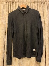 Jack Jones Northside DRK-Grey slim long sleeve Buttondown Sz L: see descriptio