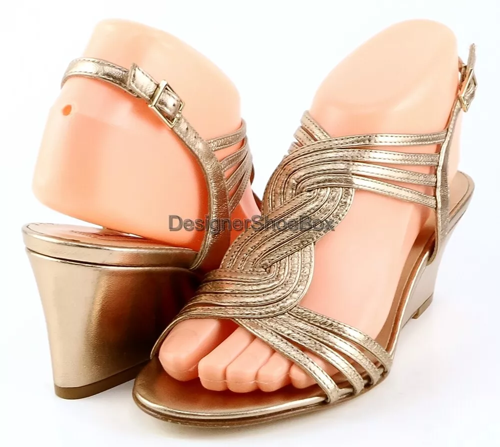 Designer store gold wedges