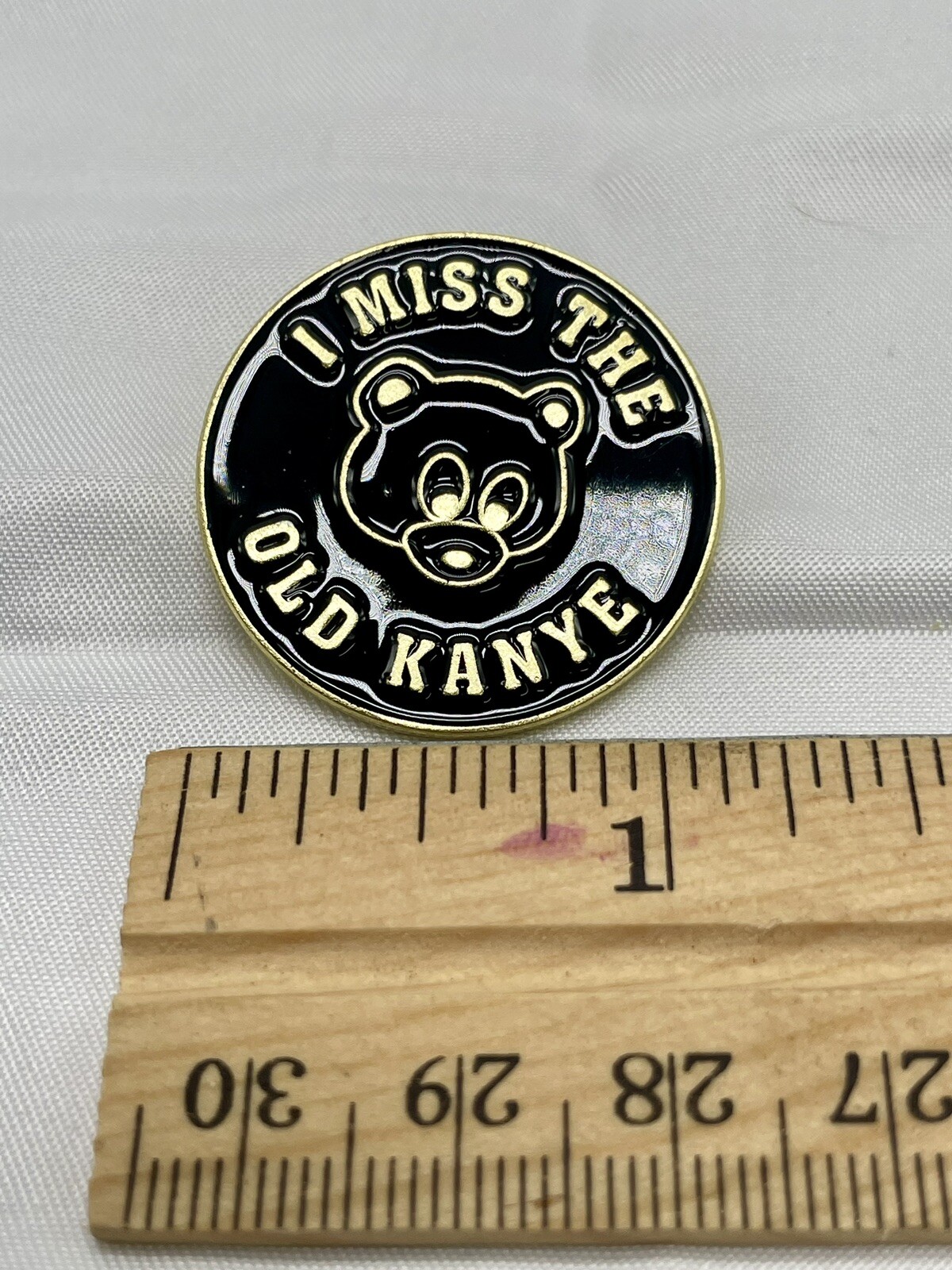 I miss the old Kanye bear New metal enamel pin Kanye West Ye Yeezy  black gold