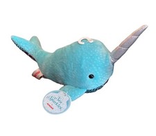 NWT 7  Aurora Plush Sequin Sea Star Narwhal Stuffed Animal Blue Rainbow Belly