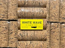 Cork Rings 12 White Wave Burl  , 1 1/4" x 1/2" x 1/4" Hole