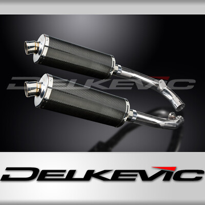 Honda RVT1000R 2000-2001 Delkevic Slip On 14'' Oval Carbon Exhaust Muffler Kit
