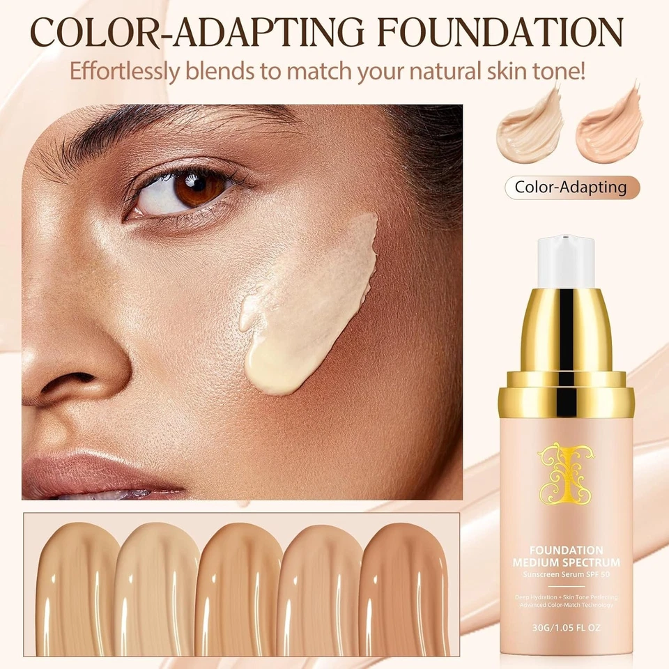 Colour Changing Foundation Liquid 4in1 Oil-free BB Cream Makeup, Nude face - Image 4 of 4