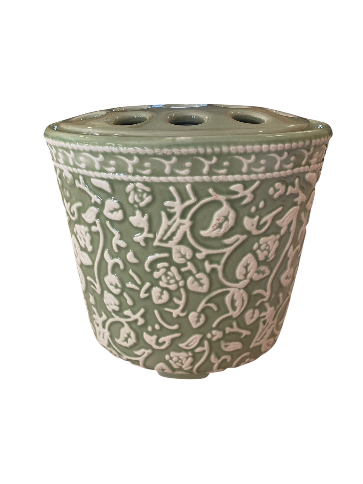 Vtg Flower Vase Flowers Green Better Homes Gardens Home Interiors