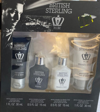 DANA British Sterling HIM Private Stock 4 Pc Gift Set Splash After Shave Balm