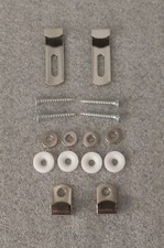 Sliding Mirror Fixing Clips - New Silver Verity Wall Clips for 4mm / 6mm Thick
