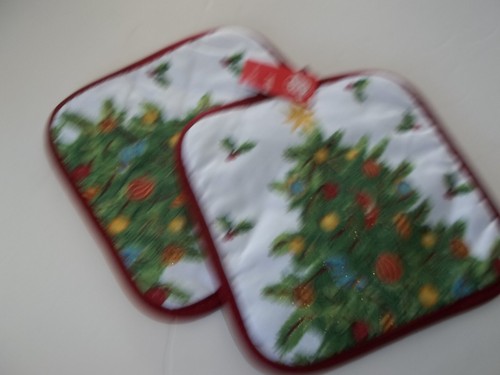 Set 2 Same Kitchen Pot Holders(7"x7") CHRISTMAS TREE - Picture 2 of 2