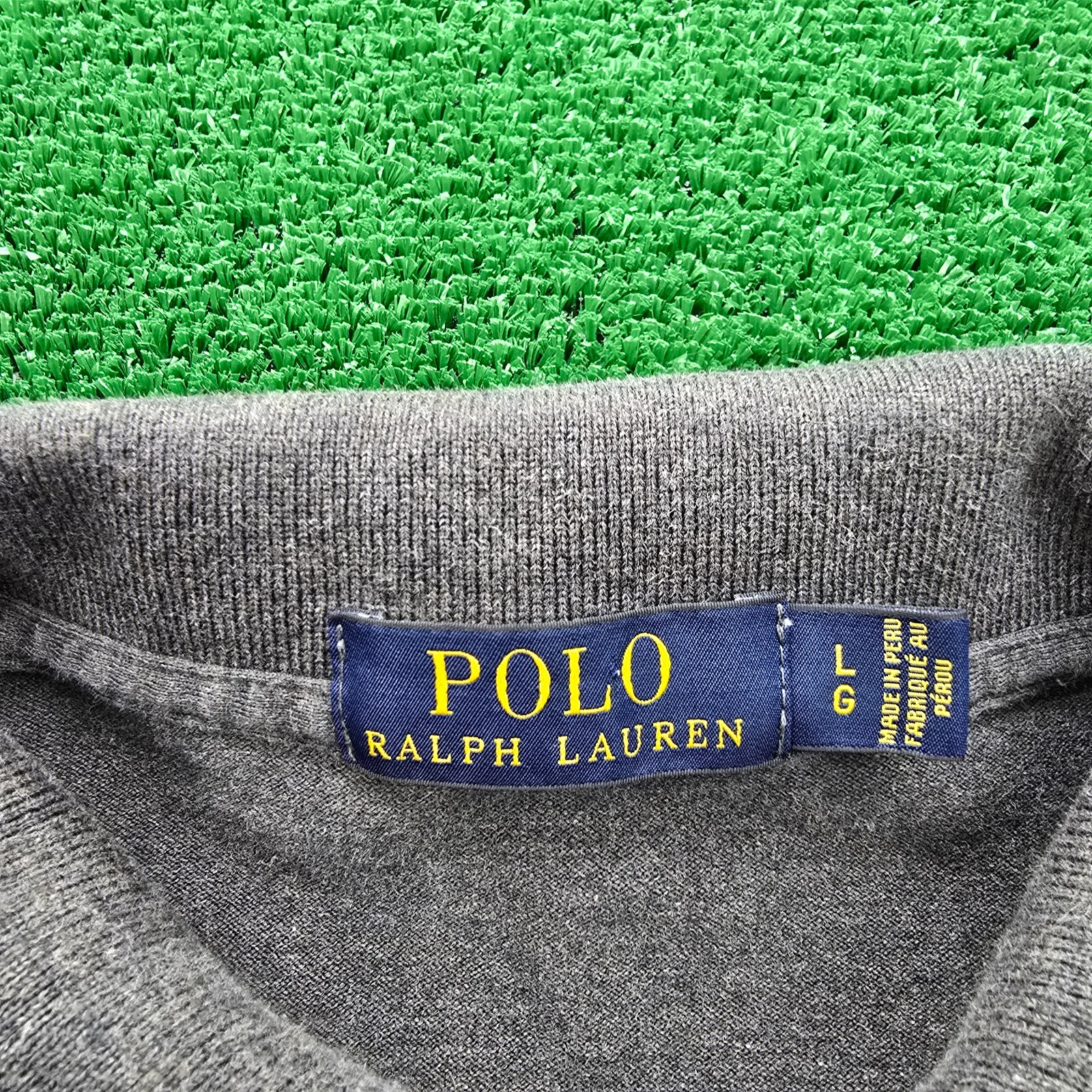 Polo Ralph Lauren Polo Shirt Men Large Gray Short Sleeve Preppy Golf Casual thumbnail 7