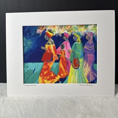 Connie Adcock  Moving Forward  Original Painting 9.5  x 7.5  Matted  Signed