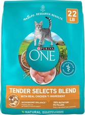Purina ONE Natural Dry Cat Food, Tender Selects Blend With Real Chicken, 22 lbs