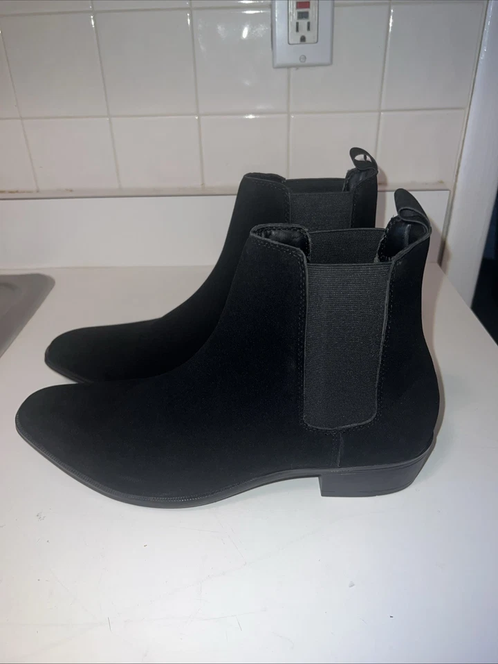 Botas Chelsea de gamuza negras para hombre talla 10 nuevas Foto 3 de 4