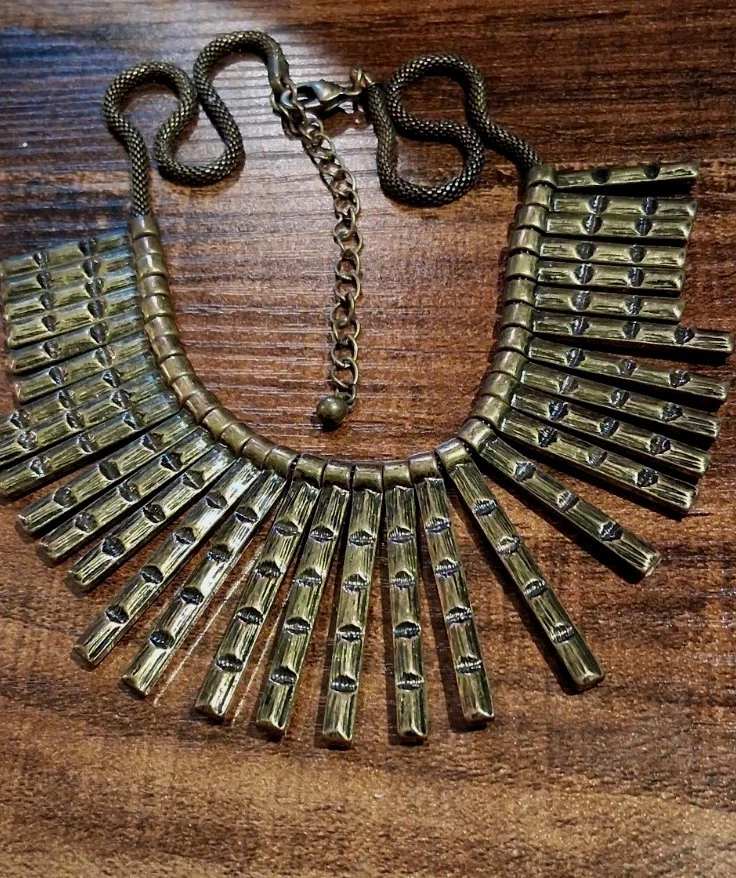 Смешанные металлы бронзовый ярус и стразы ожерелье 8 «- 9,5» омар застежка - Изображение 4 из 4