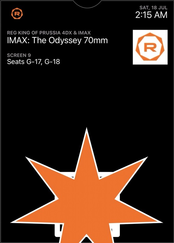 2x The Odyssey IMAX 70MM Movie Tickets at Regal King of Prussia PA 2:15AM 07/18