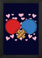 Quadro Stampa su Tela Poster Arte da Parete con Cornice Ping Pong Ping Pong
