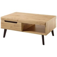 Wohnzimmertisch Sofatisch Couchtisch 107Cm Eiche Artisan Ablage Fach Schublade