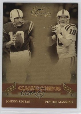 2006 Donruss Classics Classic Combos Gold Peyton Manning Johnny Unitas HOF 04lf