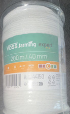 VOSS.farming expert Weidezaunband 200 m x 40 mm INOX wei&szlig; f&uuml;r Weidezaun robust