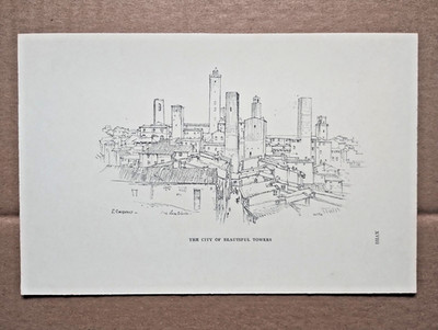 Stadt der schönen Türme, Toskana - antiker Druck - 1924 (Verkäufer Ref: A2)
