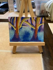 ACEO Original Acrylic Painting Landscape Abstract Art Card ATC Scenery 154