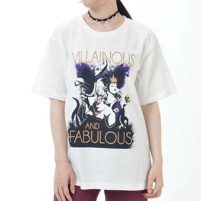 Japan Disney Evil Queen Villains Maleficent Ursula, White T-Shirt, Size Medium